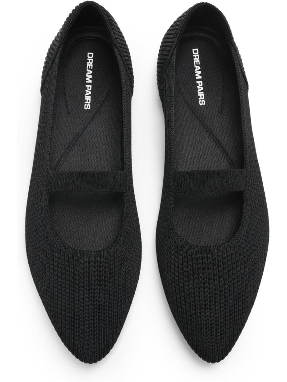 Breathable Knit Pointed Toe Flats - Stylish and Comfortable Mary Janes Size 9.5